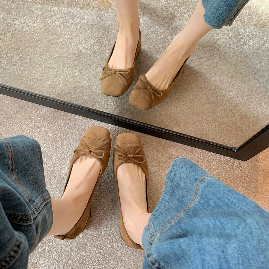 Damen Ballerina-Schuhe mit dekorativem Schleifendetail und bequemer Passform EB