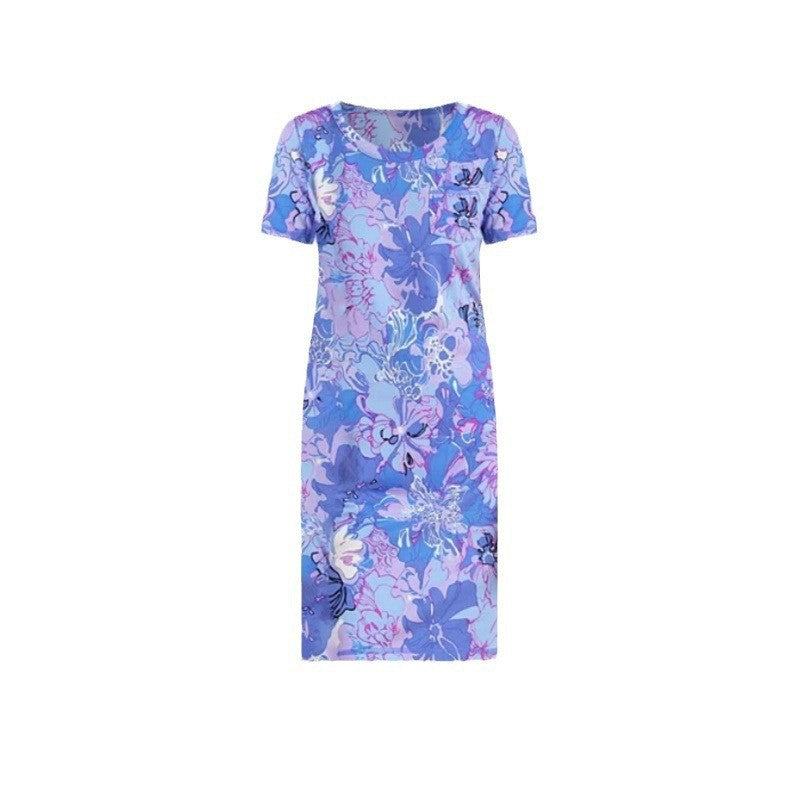 Damen Kurzarmkleid mit floralem Druck EB