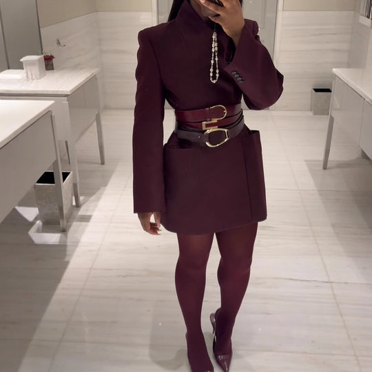 Damen elegante Blazerjacke mit Taschen und modernem Schnitt EB