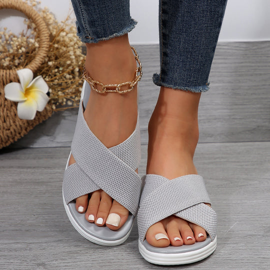 Damen Komfortable Crossover-Sandalen mit dämpfender Sohle EB