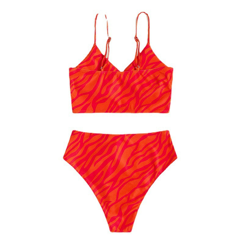 Damen Bikini-Set mit modernem Wickeldesign und hohem Beinausschnitt EB