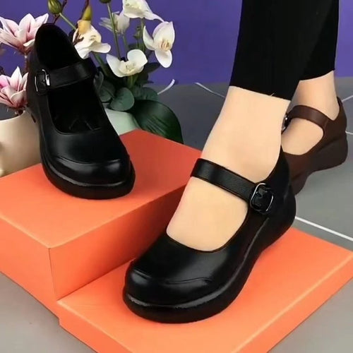 Damen Komfortable Halbschuhe mit verstellbarem Riemen und gepolsterter Innensohle EB