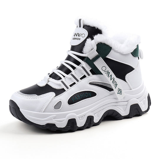 Damen modische Winter Sneakers mit kuscheligem Innenfutter und robustem Profil EB