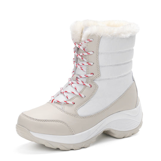 Damen Warme Winterstiefel mit Fleece-Futter und rutschfester Sohle EB