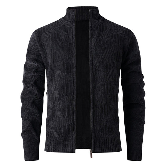 Herren Strickjacke mit strukturiertem Design und modernem Reißverschluss EB