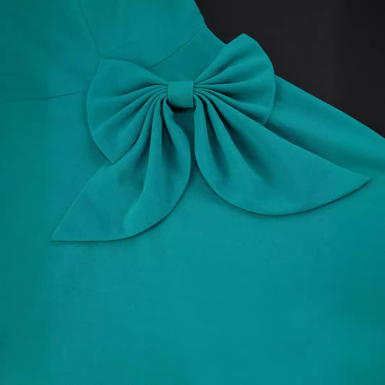 Damen Komfortables Kleid mit voluminösen Schleifen-Details EB
