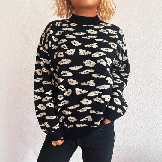 Damen Grobstrickpullover mit modernem Muster und lässigem Schnitt EB