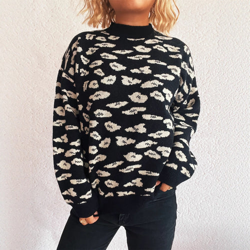 Damen Grobstrickpullover mit modernem Muster und lässigem Schnitt EB