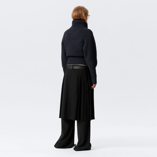 Damen Strickjacke mit hohem Kragen und modischem Reißverschluss EB