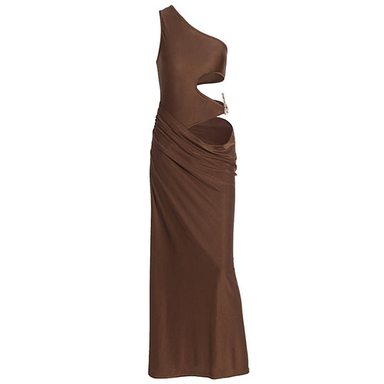 Damen Körperbetontes Maxikleid mit asymmetrischem Schnitt und exklusiven Cut-Out-Details EB