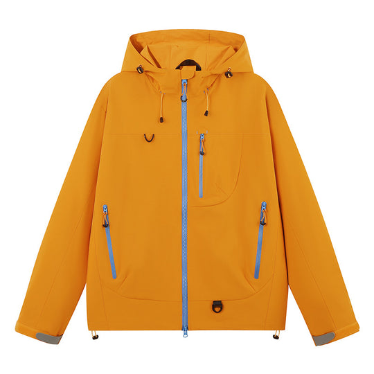 Damen wasserabweisende Outdoor-Jacke mit verstellbarem Kapuzenkragen EB