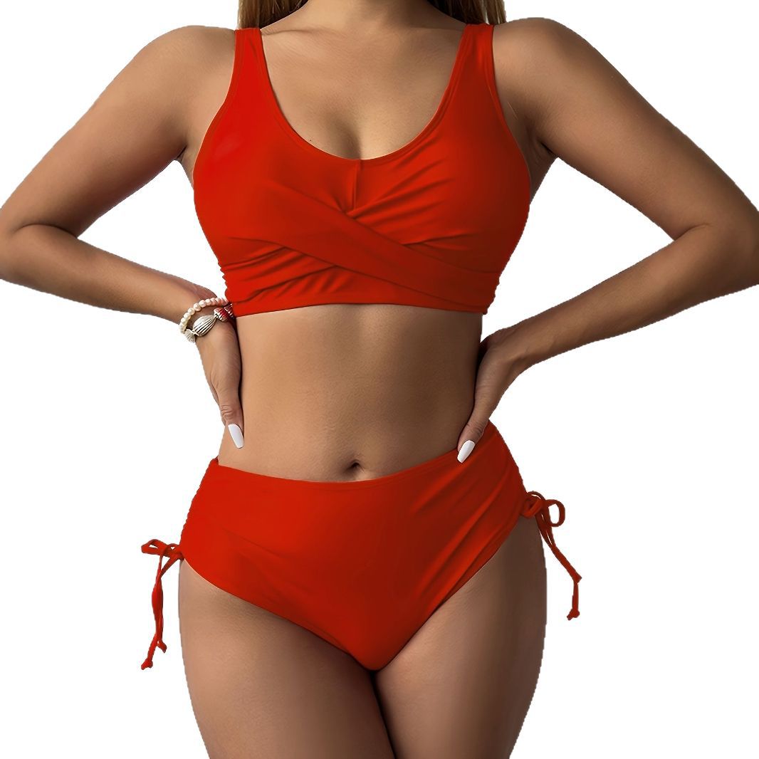 Damen Sportliches Bikini-Set mit Wickel-Design EB