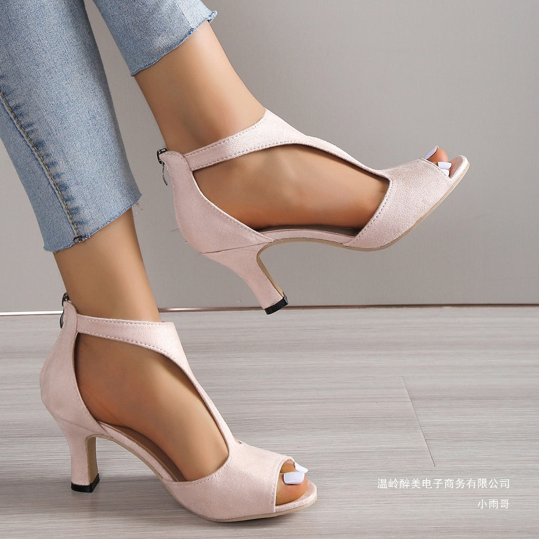 Damen Klassische und elegante Peeptoe-Heels EB