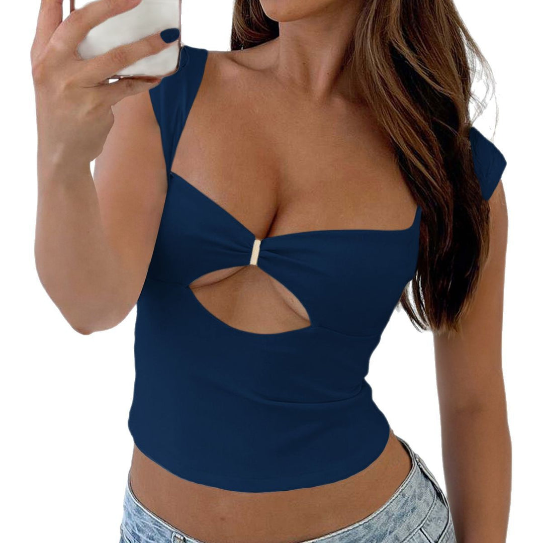 Damen elegantes Cut-Out Top mit modischem Dekolleté und verstellbaren Trägern EB
