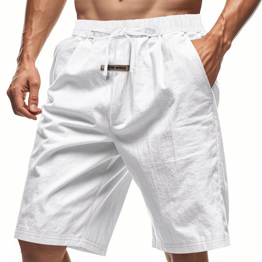 Herren lässige Strandshorts mit elastischem Bund und verstellbarem Kordelzug EB