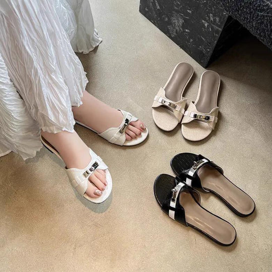 Damen elegante Zehentrenner-Sandalen mit modischem Akzent EB