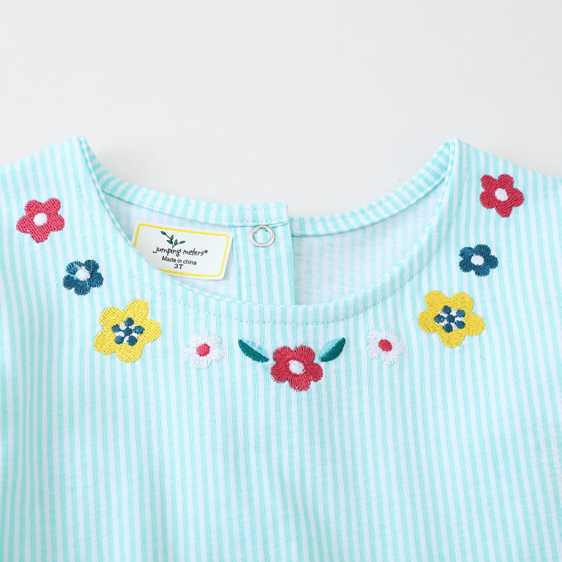 Mädchen Sommerkleid mit farbenfrohen Blumenstickereien EB