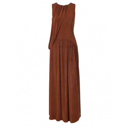 Damen Elegantes Maxikleid mit asymmetrischem Schnitt und fließendem Stoff EB