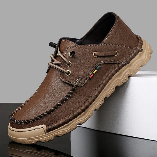 Herren Freizeit-Leder-Sneaker mit handgenähter Verarbeitung EB