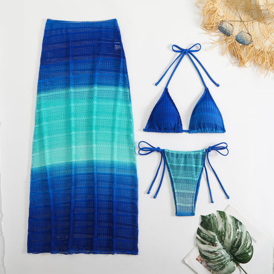 Damen Bikini-Set mit gehäkeltem Design und verstellbaren Trägern EB