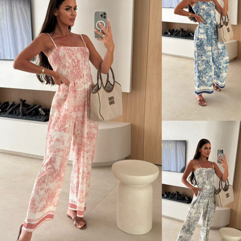 Damen Jumpsuit mit verspieltem Blumendesign und luftiger Passform EB