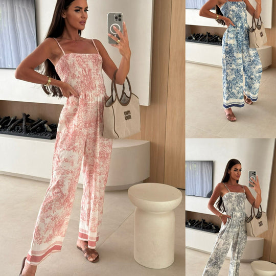 Damen Jumpsuit mit verspieltem Blumendesign und luftiger Passform EB