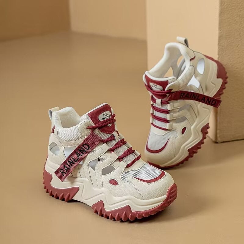 Damen Sportliche Hochschaft Sneaker mit strapazierfähiger Sohle EB