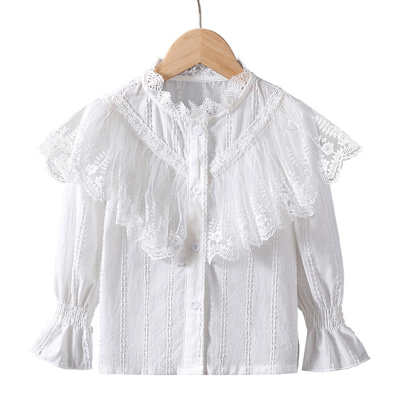 Mädchen Bluse mit romantischen Spitzendetails EB