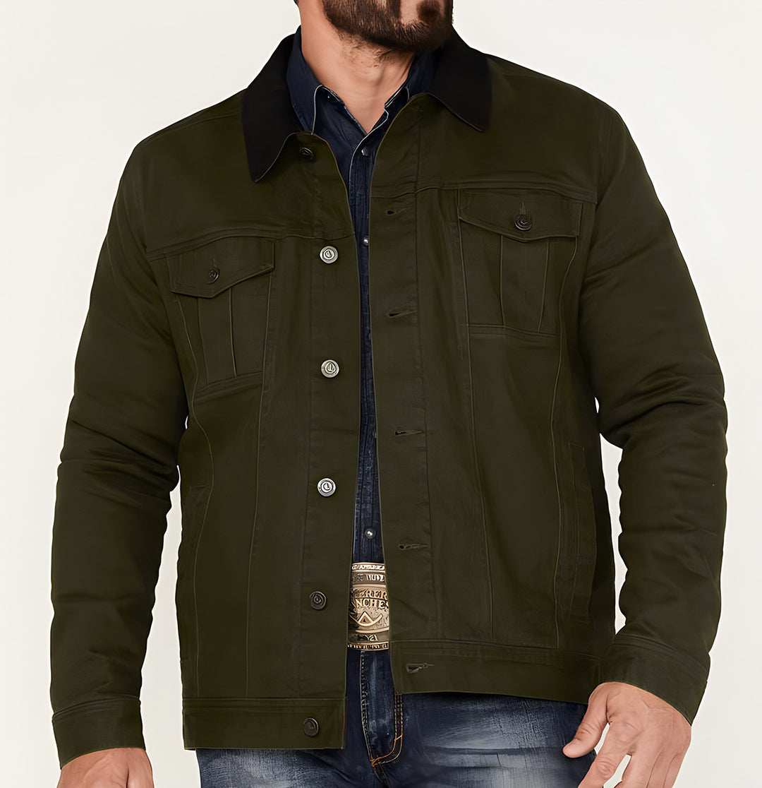 Herren Jeansjacke im klassischen Stil mit praktischen Taschen EB