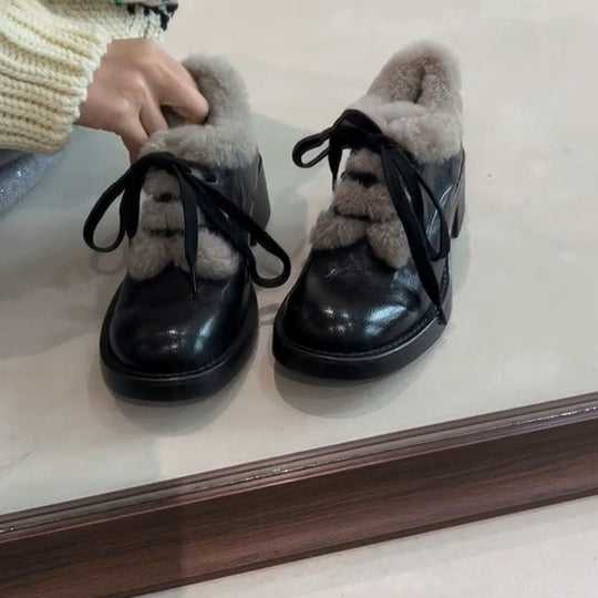 Damen gefütterte Schnürschuhe mit weichem Innenfutter und robustem Profil EB