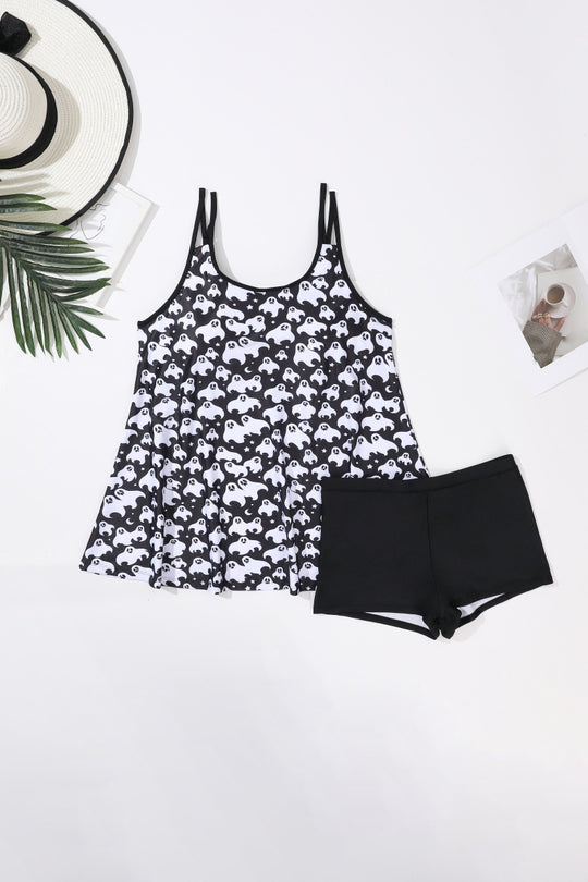 Damen verspieltes Strand-Outfit mit fließendem Top und Shorts EB