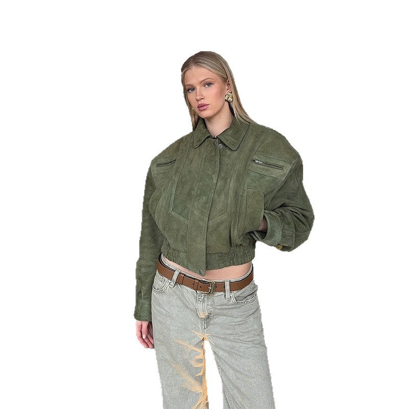 Damen Snacklederjacke mit lässigem Schnitt EB