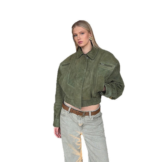 Damen Snacklederjacke mit lässigem Schnitt EB