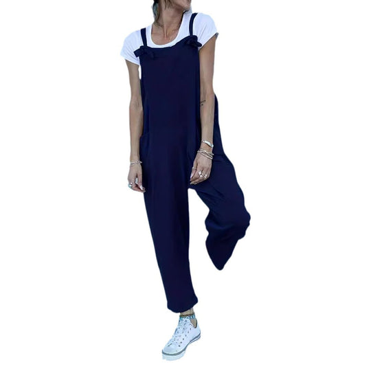 Damen Lässiger Jumpsuit mit praktischen Seitentaschen EB