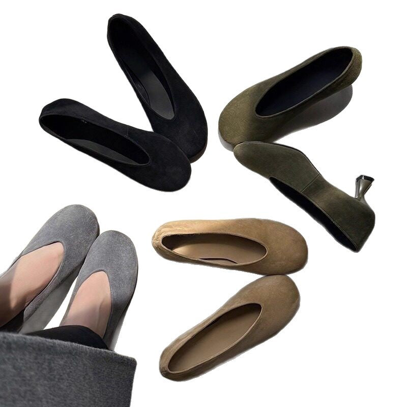 Damen spitze Wedge-Pumps aus samtweichem Velours EB