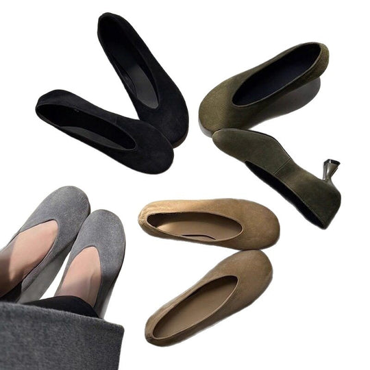 Damen spitze Wedge-Pumps aus samtweichem Velours EB