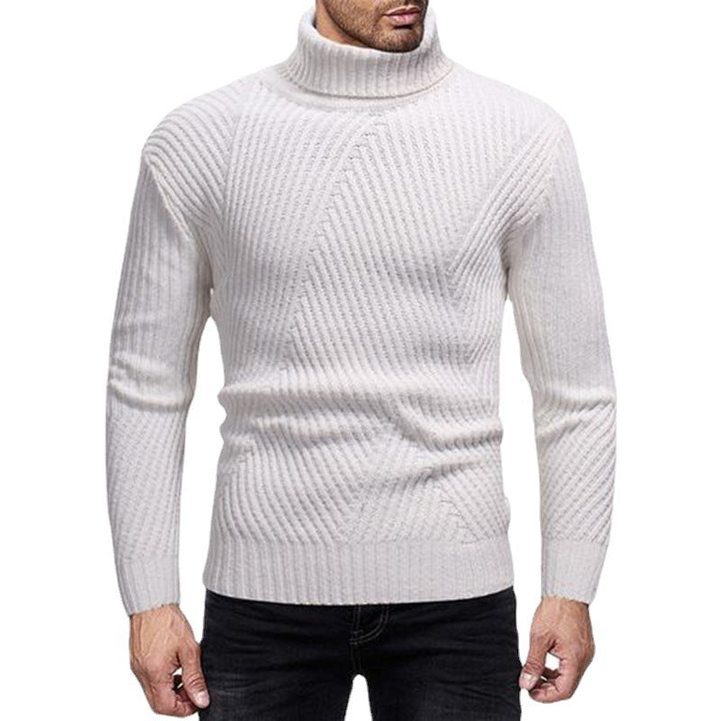 Herren Rollkragenpullover mit strukturiertem Rippdesign EB