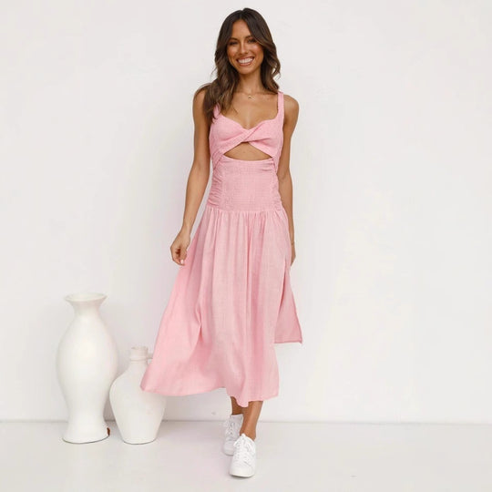 Damen Nachthemd mit innovativem Cut-Out-Design und fließendem Rock EB