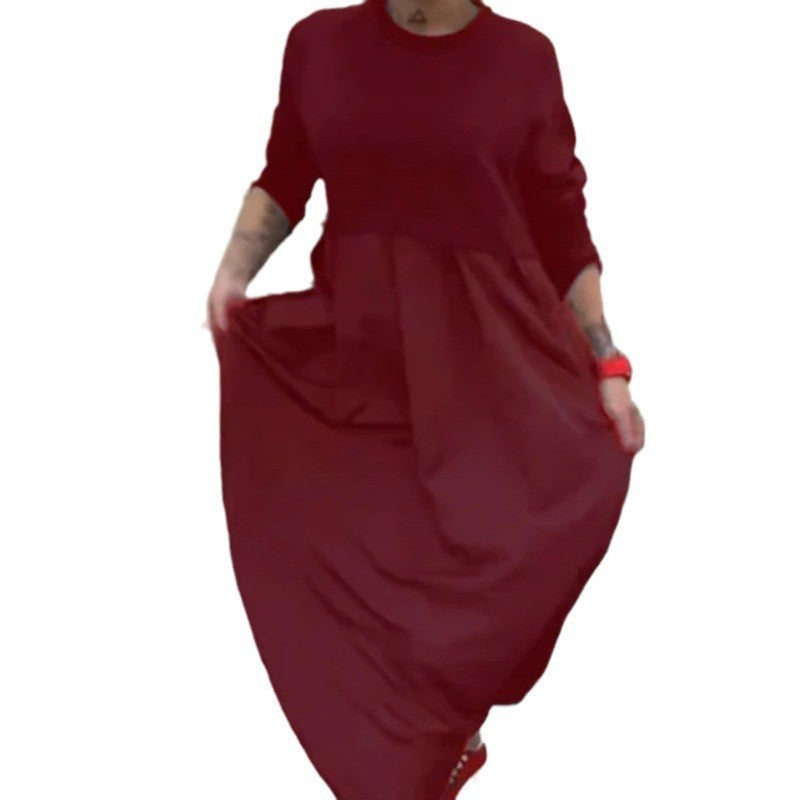 Damen Langarm Kleid mit schwingendem Rockteil und modischer Passform EB