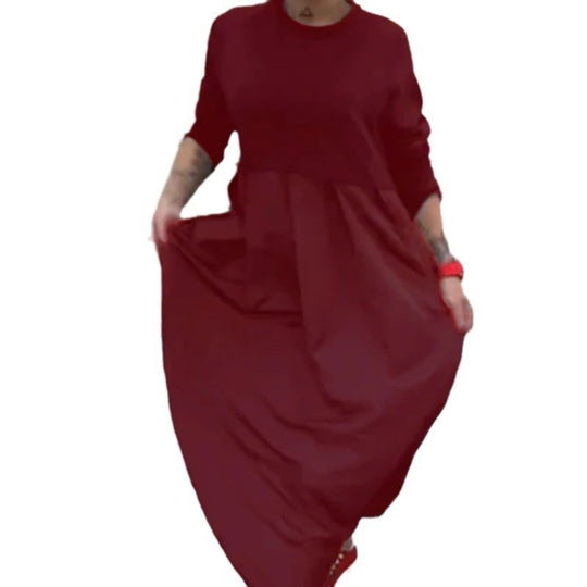 Damen Langarm Kleid mit schwingendem Rockteil und modischer Passform EB