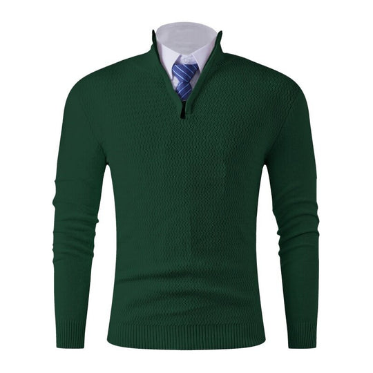 Herren Strickpullover mit modernem Stehkragen und strukturiertem Design EB