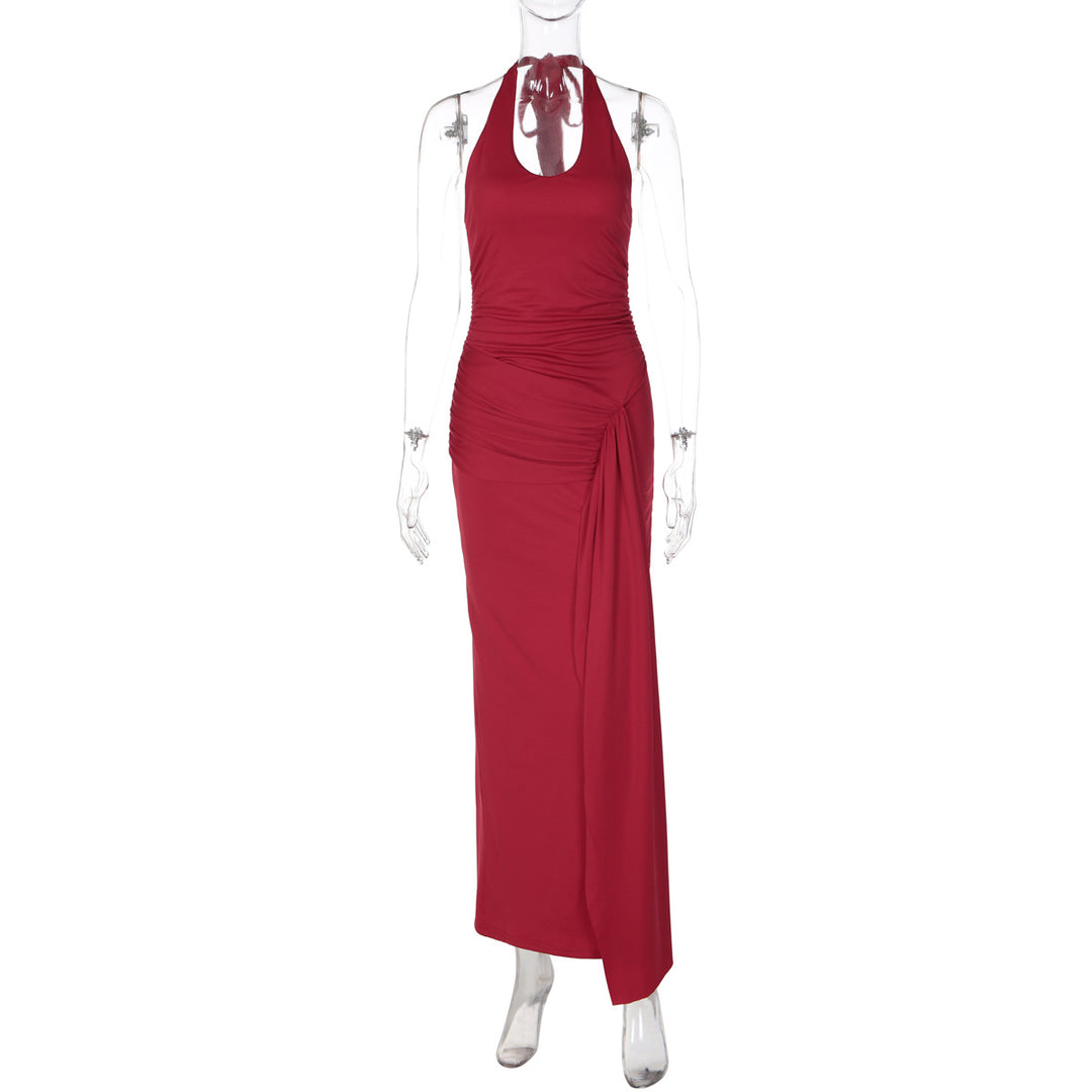 Damen Raffiniertes Wickel-Maxikleid EB
