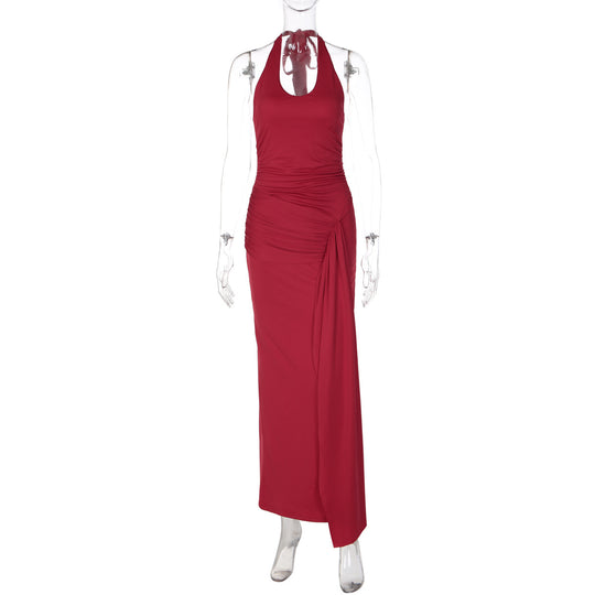 Damen Raffiniertes Wickel-Maxikleid EB