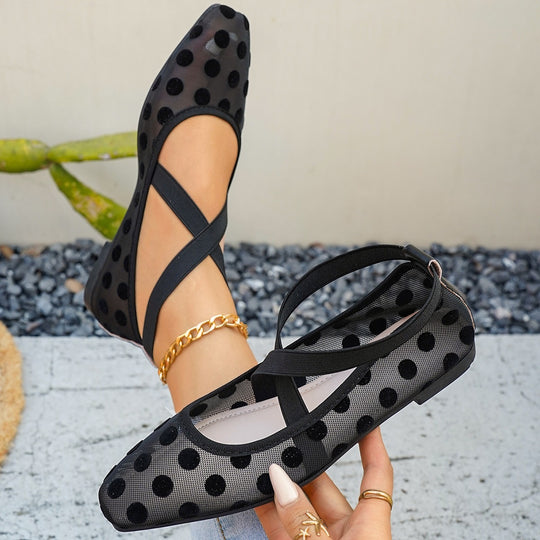 Damen Ballerinas mit Kreuzriemen EB