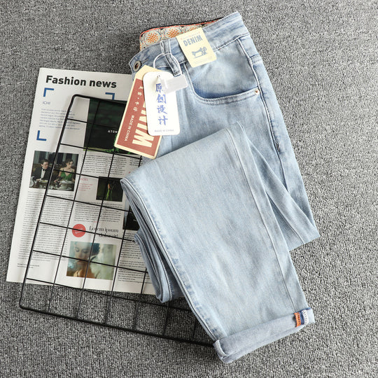 Damen Slim-Fit Jeans mit hohem Bund und Vintage-Effekt EB