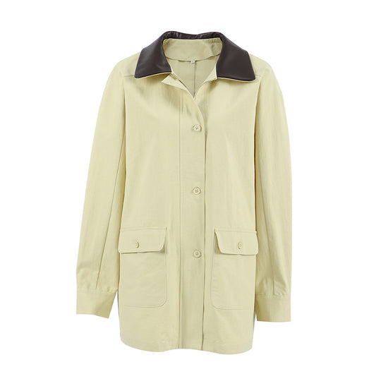 Damen Urbaner Utility-Mantel mit kontrastierendem Kragen und praktischen Taschen EB