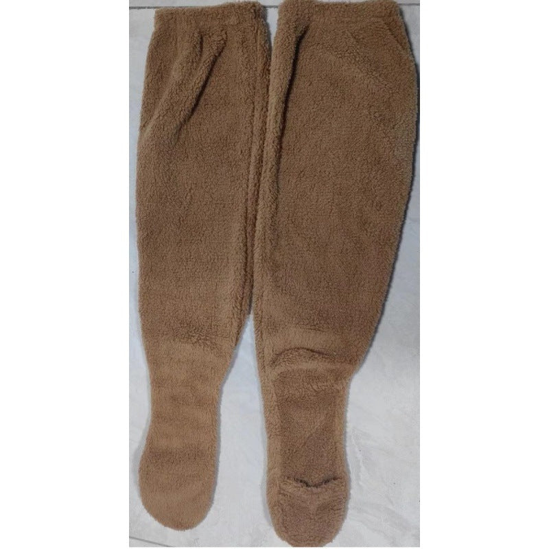Damen Kuschelige Overknee-Socken aus weichem Fleece EB