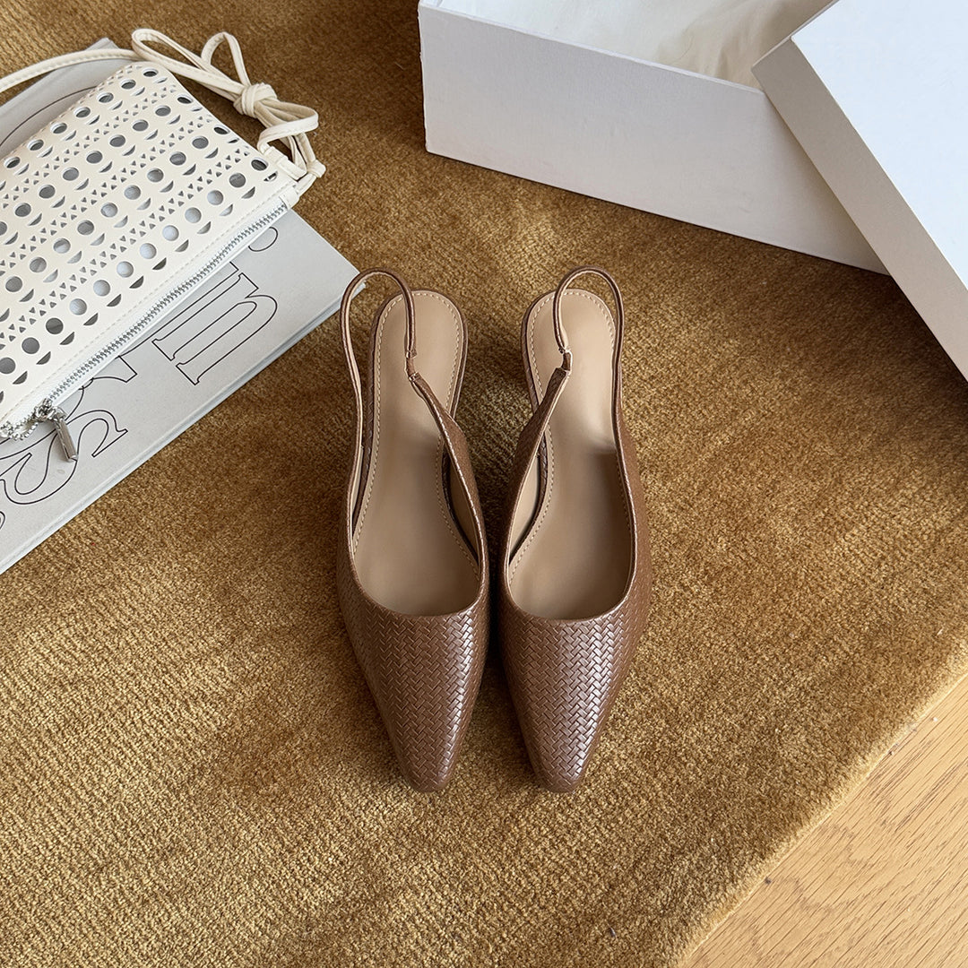 Damen Slingpumps mit stylischem Flechtmuster EB