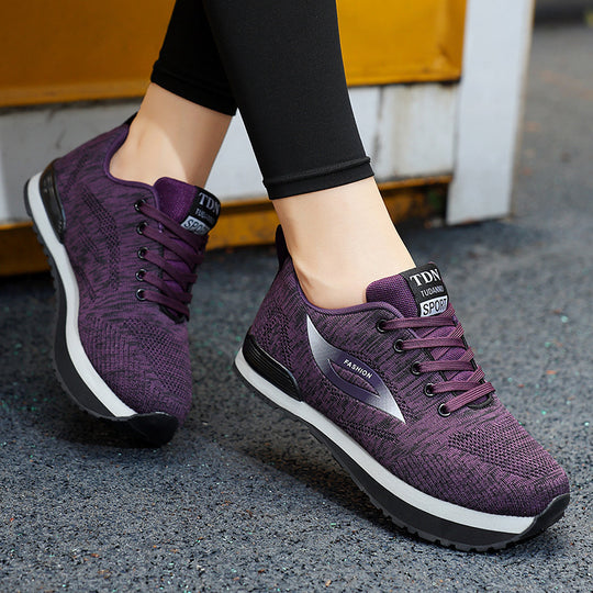 Damen Sportliche Sneakers mit atmungsaktivem Strick-Obermaterial EB