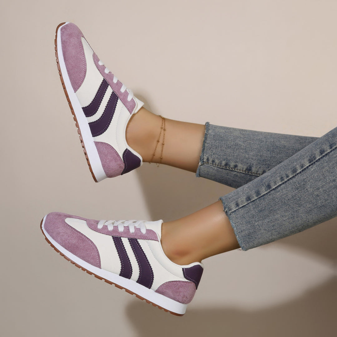 Damen Retro-Laufschuhe mit eleganten Akzenten und komfortabler Dämpfung EB